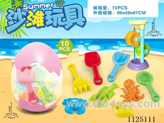 Egg storage with beach accessories + Hourglass (11PCS)
