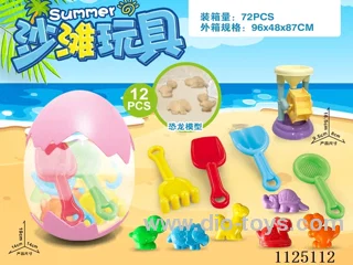 Egg storage with dinosaur accessories + small hourglass (12PCS)