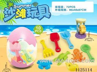 Egg storage with beach accessories + small hourglass (10PCS)