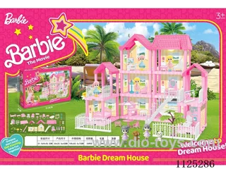 DIY villa with doll *6 double light included AG13*4 174PCS