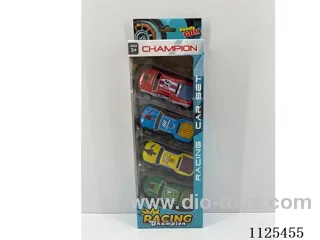 4PCS pull-back iron cars
