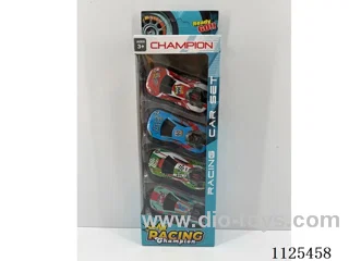 4PCS pull-back iron cars