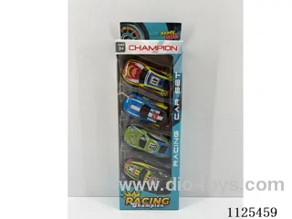 4PCS pull-back iron cars