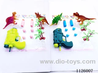 Softball guns with dinosaurs