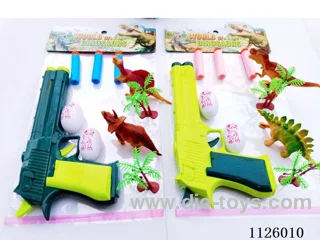 Softball guns with dinosaurs