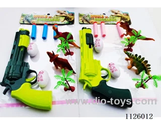 Softball guns with dinosaurs