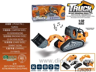1:32 alloy bulldozer demolition engineering car with lights and music