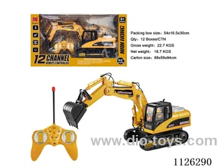 12-ch simulated rc crawler excavator/three music automatic switching modes/one-click start/forward/backward/left/right turn/music/bright light body 680° rotation