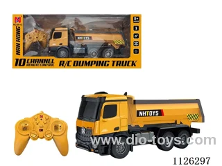 (GCC) 10-ch 2.4G frequency rc dump truck/automatic demonstration/forward/backward/left/right turn/Light/music/bucket can be lifted