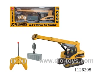 12 ch rc crawler crane/automatic demonstration/forward/backward/left/right turn/Light/music sound effect/crane turntable 680 degrees/lifting arm can rise/fall