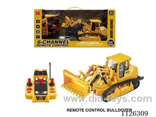6-ch control table crawler rc engineering vehicle bulldozer/one-click start/forward/backward/left/right turn/music/light/robotic arm action