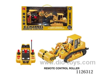 6-ch control console track rc of engineering vehicle roller/one-button start/forward/backward/left/right turn/music/light/robotic arm action