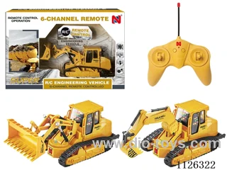 6 ch rc crawler engineering vehicle/excavator/bulldozer/forward/backward/left/right turn/cool light/robotic arm action