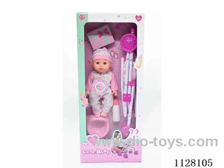 12-inch doll/Plastic cart/Accessories / 6-sound IC/ bag 3*AG13 battery (Environmentally friendly)