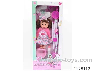 12-inch doll/plastic cart/accessories / 6-sound IC/ water urination function/Pack 3*AG13 battery (Environmentally friendly)