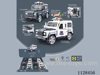 Flashing inertia car model city guard car (8pcs) package electricity