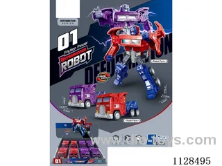 Simulation model inertia manual deformation truck war police (8pcs)