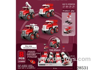 Inertia dismantling fire truck ladder truck/crane/boarding truck/tanker (8pcs/display box)