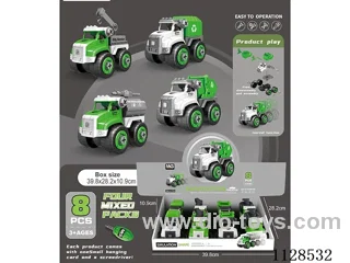 Inertia dismantling sanitation vehicle rubbish truck/crane/transporter/sprinkler (8pcs/display box)