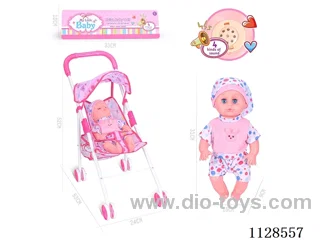 31CM/14 inch boy doll with iron pushchair with IC (package AG13*3pcs)