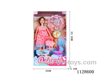 11.5″ Fashion Barbie with Maternity Theme Set