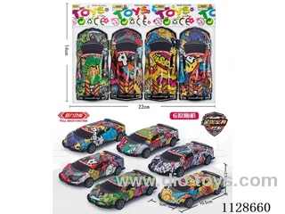 6 models of boomerang alloy car (big only tin car graffiti models)