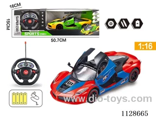 1:16 Ferrari 5-way auto open door remote control racing car(with steering wheel remote control. With charging. With 4AA rechargeable battery)