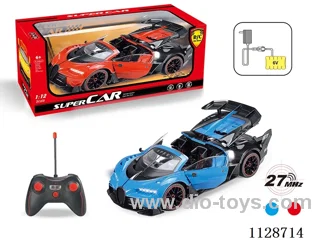 1:12 Bugatti convertible remote control car to open three doors (with horn remote control with 2 AA not included, 6V700mA rechargeable battery pack, charger 2 feet round)