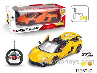 1:12 Lamborghini convertible remote control car open three doors (with small steering wheel remote control with 2 AA not included, 6V700 mAh rechargeable battery pack, charger 2 feet round)