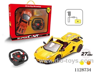 1:12 Lamborghini remote control car with roof to open four doors (with a large steering wheel remote control with 2 AA not included, 6V700 mA rechargeable battery pack, charger 2 feet round)