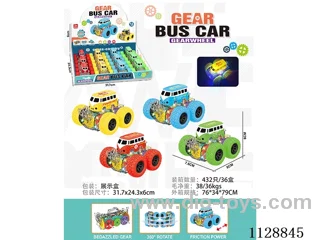 friction stunt gear car with light