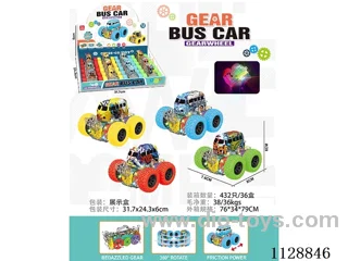 friction stunt gear car with light