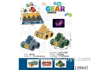 friction stunt gear car with light