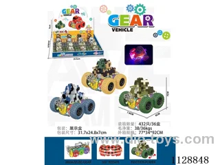 friction stunt gear car with light