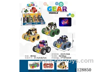 friction stunt gear car with light
