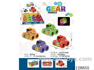 friction stunt gear car with light
