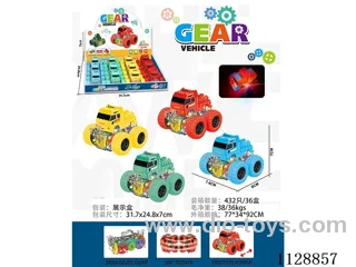 friction stunt gear car with light
