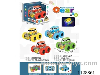 friction stunt gear car with light