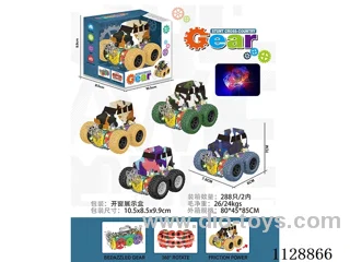 friction stunt gear car with light