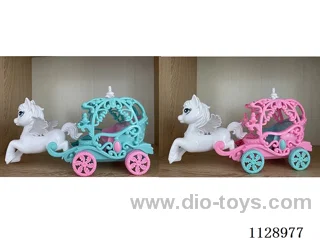 Pull-wire lighted flying carriages