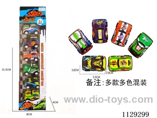 Metal Pull Back Tin Car 6pcs