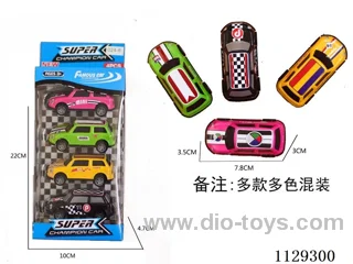 Metal Pull Back Tin Car 4pcs