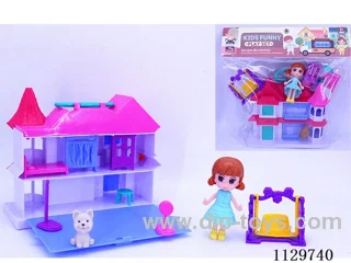 Girls Handheld Flip Top Cottage Set (Puppy Swing Furniture)