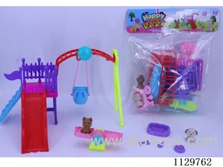 2 Puppies Swing Slide Set + Puppy Supplies