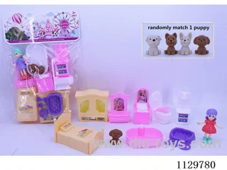 Little Girl Bedroom Bathroom Pretend Play Set (2 Girls Mixed)