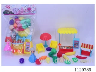 Little Girl Fruit & Vegetable Stall Play House Set (16PCS Food)