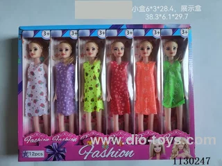 11 inch dolls six mixed 12PCS