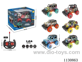 1:24 Four-way lighted buggy 6 models mixed