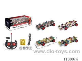 1:18Four-way graffiti equation car bag 3*1.2V rechargeable battery 2 models 4 colours mixed packing