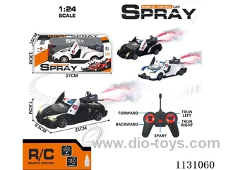 1:24 27MHZ rc car with light/spray not included battery(2 models in 2 colours each)